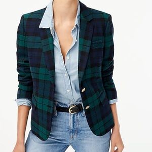 J Crew Factory Black Watch plaid wool-blend schoolboy blazer NWT Size 14